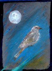 Moon Bird, 2016, (olej na papíře)