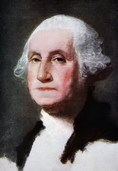 George Washington, reprodukovaný v „Nástin historie: být prostou historií života a lidstva“ od H. G. Wellse, Londýn
