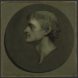 Thomas Jefferson (The Medallion Portrait), 1805 (olej a vejce na papíře položené na plátně)
