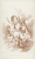 Tři hrající putti na mraky