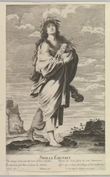 Eritrejská Sibyla, ca. 1635. Tvůrci: Gilles Rousselet, Abraham Bosse.