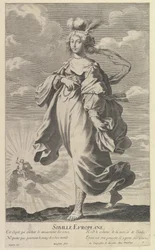 Evropská Sibyla, ca. 1635. Tvůrci: Gilles Rousselet, Abraham Bosse.