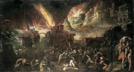 Aeneas zachraňuje svého otce z Hořící Tróje