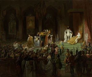 Korunovace mrtvé Inês de Castro v katedrále v Coimbře, 1827-1828.
