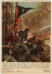 Fašismus: propagandistická pohlednice s ilustracemi Gina Boccasila (1901-1952)