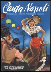 Neapol: sbírka slavných neapolských písní: "Canta Napoli". Obálku ilustroval Gino Boccasile (1901-1952), kolem roku 1937.