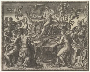 Apollo a múzy, ca. 1557.