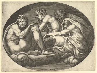 Hercules, Bacchus, Pan a Saturn, ze série osmi skladeb po Francescu P..., 60. léta 16. století.