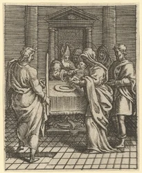 Virgin of Sorrows: The Presentation in the Temple, jeden z devíti okolních oddělení..., do roku 1575.