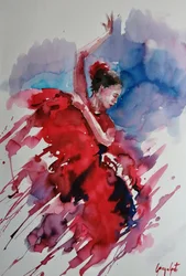 Vášnivá tanečnice flamenca