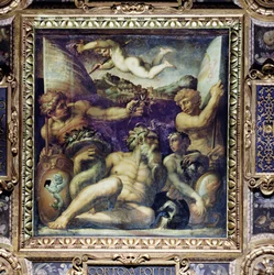 Alegorie oblastí Cortona a Montepulciano ze stropu Salone dei Cinquecento, 1565 (panel)