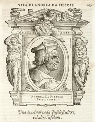 Milán, Braidense Library, Vite de piv excellent, Giorgio Vasari 1568, Andrea da Fiesole