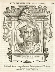 Milán, Biblioteca Braidense, Vite de piv excellent, Giorgio Vasari 1568, Vincenzo Tamagni ze San Gininiano
