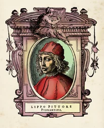 Portrét Lippa di Benivieni (13.-14. století) Rytina z „Životů“ od Giorgia Vasariho (1511-1574) 1568