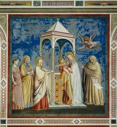 Uvedení Ježíše do chrámu, od Giotta (1267-1337), detail z freskového cyklu Život a utrpení Krista