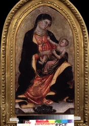 ""Panna a dítě"" (Panna a dítě). Obraz Giotto di Bondone (1267-1337). Distemper na dřevě. Národní muzeum výtvarných umění, Jekatěrinburg (nebo Jekatěrinburg). Rusko
