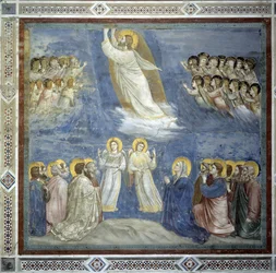 Nanebevstoupení Krista. Freska od Giotta di Bondone (1267-1337)