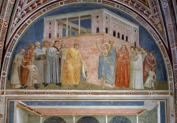 Sv. František se vzdává svých světských statků, z kaple Bardi, kolem roku 1320