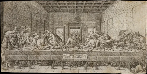 Poslední večeře, se španělem, ca. 1500.