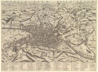 Zrcadlo římské velkoleposti: Pohled na moderní Řím od západu, 1590.