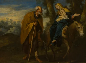 Útěk do Egypta, cca 1618-57 (olej na plátně)