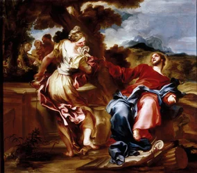 Kristus a Samaritán. Obraz Giovanni Andrea de 