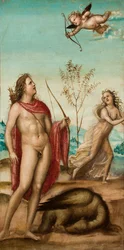 Apollo a Daphne, po roce 1500 (olej na plátně)