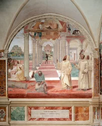 Benedikt postavil dvanáct klášterních fresek kláštera od Antonia Bazzi dit il Sodoma (1477 - 1549) vyprávějících o životě svatého Benedikta z Nursie (480 - 567), zakladatele řádu benediktinů 1503 - 1508 Opatství Monte Oliveto Maggiore