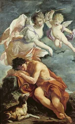 Diana a Endymion (olej na plátně)