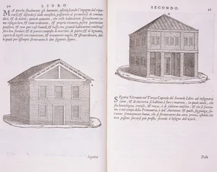 Vývoj bydlení, z knihy "Della Architettura", vydané v roce 1590