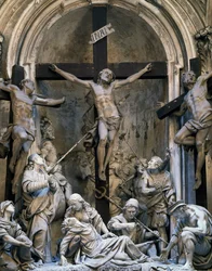 Pašije, sousoší od Giovanniho Battisty Barberiniho (asi 1625-1691), 1339-1345, kostel sv. Augustina, Cremona, Itálie
