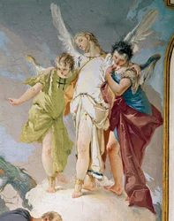 Abraham a andělé, Giovanni Battista Tiepolo (1696-1770), freska, Detail, patriarchální palác, Guest Hall, Udine