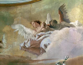 Sláva andělů, Giovanni Battista Tiepolo (1696-1770), freska, Detail, Oratoř čistoty, Udine