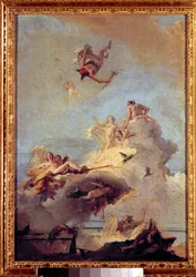 Obraz Olympu od Giovanniho Battisty (Giambattisty) Tiepola (1696-1770) Madrid 18. století, muzeum Prado.