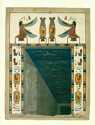Dveře do hrobky nebo vchod z egyptské hrobky Sety [sic] I.