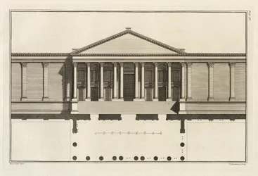 Svislice velkého vchodu do nádvoří chrámu, 1753