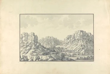 Pohled na Hill Towns nebo Ruins poblíž Damašku