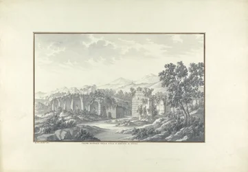 Pohled na zničené lázně v Hadrians Villa v Tivoli, c.1750