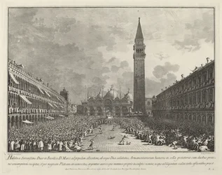 Dóže nese kolem náměstí Piazza San Marco
