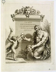 Vstupenka na maškarní ples v Opeře 26. dubna, vyrytý Francescem Bartolozzim (1727-1815), 1770