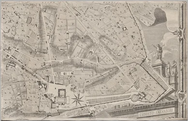 Nová mapa Říma, kterou vynesl na světlo Giambattista Nolli v roce MDCCXLVII, známá jako La Pianta Grande di Roma
