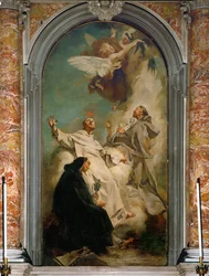 Tři dominikánští světci: Vincent Ferrer, svatý Ludovico Bertrand a svatý Hyacint (olej na plátně).