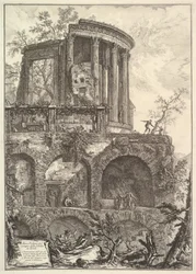 Altra V. del Tempio della Sibilla v Tivoli Jiný pohled na chrám Sibů ..., 18. století.