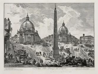 Pohled na Piazza del Popolo (z: Vedute di Roma)