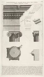 Rám a sloup z chrámu Fortuna Virilis Tempio della Fortuna Virile, z ..., 1756.