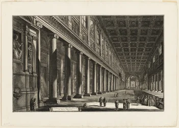 Vnitřní pohled na baziliku S. Maria Maggiore, z Pohledy na Řím