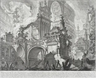 Část prostorného a velkolepého přístavu pro použití starých Římanů, který se otevírá na velké tržní náměstí, 1761-80