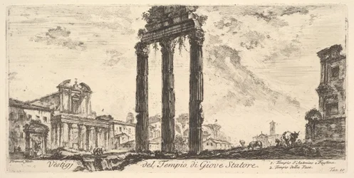 Deska 10: Ruiny chrámu Jupitera Stator Jupiter podporovatel. 1. Chrám ..., ca. 1748.