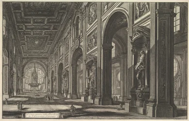 S. Giovanni v Lateranu. Interiér, cca. 1768.
