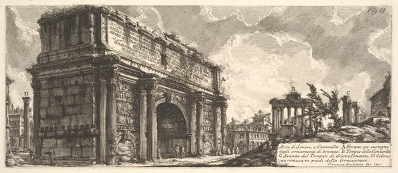 Oblouk Septimia Severa Arco di Severo, z Caracally, ca. 1756